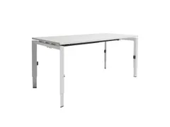 Bureau Linesto N3 hoogte instelbaar 180x80cm Krijtwit, poot Wit