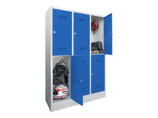 dubbeldekse locker,HxBxD 1850x1200x500mm,3x2vak.,RAL7035,front RAL5010 - 2