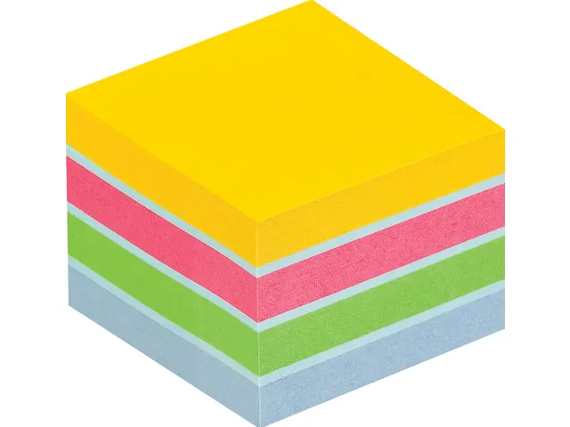 Notes Mini Kubus Ultra, 400 blaadjes assorti, ft 51x51mm