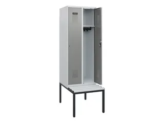locker met bank,HxBxD 1950x600x815mm,2vak,vak B 300mm,cilinderslot - 1