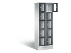 Lockerkast 1800x610x500mm 2x5 vakken Cilinderslot, Sokkel, RAL7021