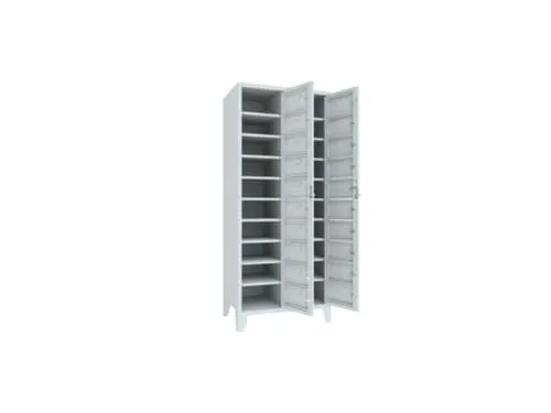 Vakken-/sorteerkast 1850x770x500 2x10vakken Poten Cilinderslot Ral7035