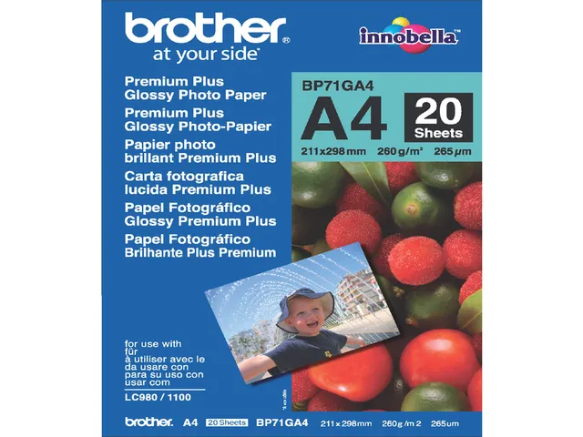 Inkjetpapier Brother Bp-71 A4 glans 260 gram 20vel