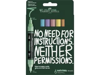Acrylmarker Faber-Castell Multimark 6 stuks Pastel kartonetui - 1