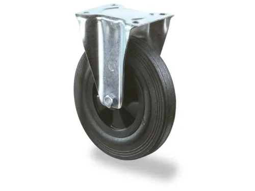 bokwiel,draagverm. 70kg,massief rubber-banden,ØxB 100x30mm,glijlager