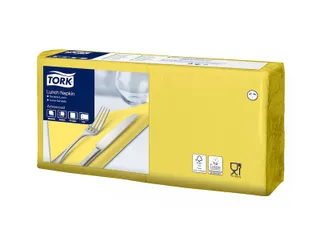 Tork 477841 Lunchservet Geel 33x33cm 2-laags 1/4 vouw 10x200st - 3