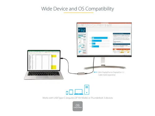 USB C naar Mini DisplayPort Adapter - 4K 60Hz USB-C naar mDP Adapter D
