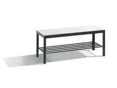 omkleedbank,HxLxD 401x1000x353mm,HPL wit,frame staal RAL7021