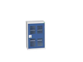 wandkast 800x525x350mm 2xStalen bodem sokkel Ral 7035 front Ral 5010 - 1