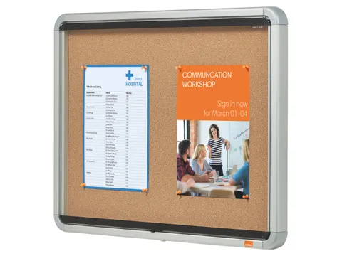 binnenvitrine met draaideur, kurk, ft 4xA4