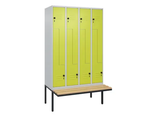 Z-garderobekast,HxBxD 2120x1200x815mm,8vak,vak B 300mm,draaigrendel