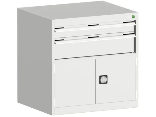 ladekast HxBxD 800x800x525mm 2laden RAL7035 front RAL7035