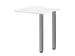 table de rallonge,haut. régl.,HxlxP 720-840x600x600mm,Bl-blanc