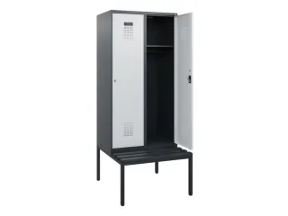 locker met bank,HxBxD 1950x800x815mm,2vak,vak B 400mm,cilinderslot - 1