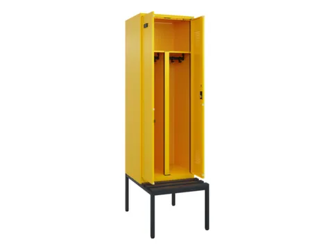 PBM-locker met bank,HxBxD 2120x600x815mm,2vak,vak B 300mm