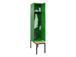locker met bank,HxBxD 2120x400x815mm,1vak,vak B 400mm,draaigrendel - 1