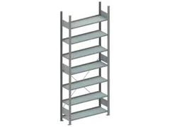 magazijnstelling,grondveld,HxBxD 2500x1056x336mm,vakl. 80kg,7xlegbord