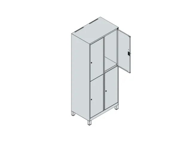 dubbeldekse locker,HxBxD 1950x800x500mm,2x2vak.,vak B 400mm