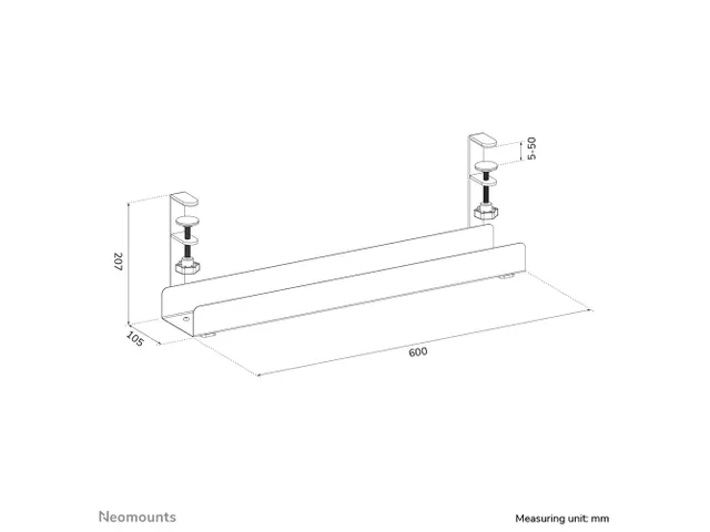 Neomounts ADS07-121BL Kabelgoot - max 5 kg - klembevestiging - univers