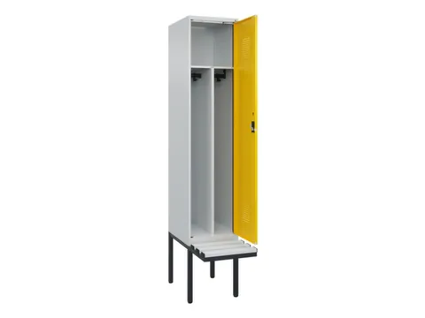 locker met bank,voor scheiding van kleding,HxBxD 2120x400x815mm,1vak