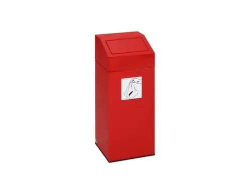 Afvalverzamelaar 45 liter 790x320x320mm sticker poetsdoeken Rood