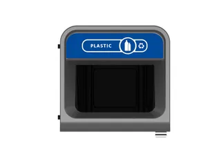 Configure Recyclingstation Plastic BE NL 87 Liter Antraciet Blauw - 2