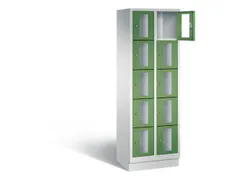 Lockerkast 1800x610x500mm 2x5 vakken Cilinderslot, Sokkel, RAL6011