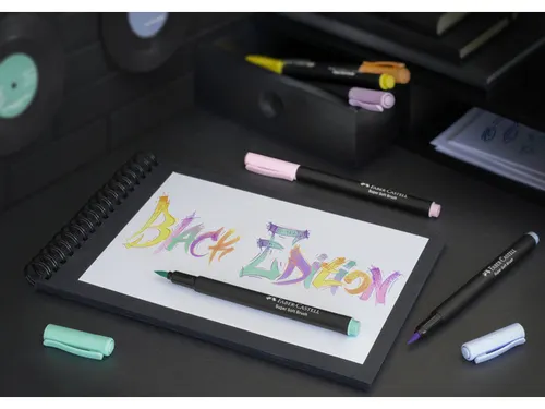 Brushpen Faber-Castell Black edition pastel 6 stuks in karton etui