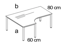 bureau à retour à hauteur réglable HxlxP 720-840x1800x1600mm NE-ér