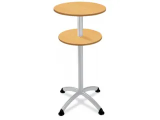 Statafel Stalen 4-Poots H 112cm Beuken Onderstel Alu Zilver - 1