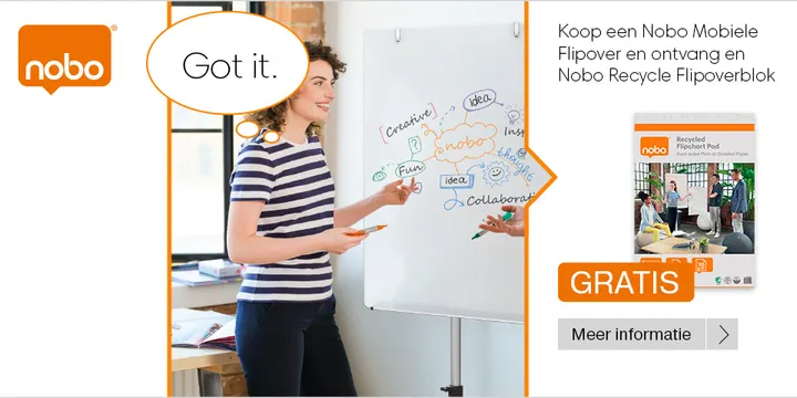 Koop een Nobo Mobiele Flipover en ontvang een Nobo Recycle Flipoverblok!