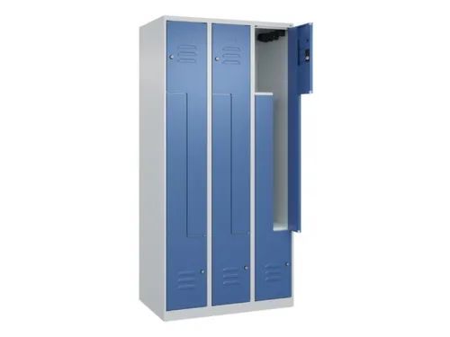 Z-garderobekast,HxBxD 1850x900x500mm,vak B 150/300mm,cil.-slot