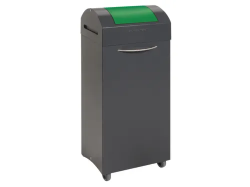 Afvalbak 75 Liter 840x380x320mm Plaatstaal 2 Wielen Klep Groen