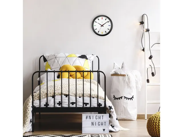 Horloge murale 36cm - Silencieux - Noir/Multicolore - Plastique - nXt