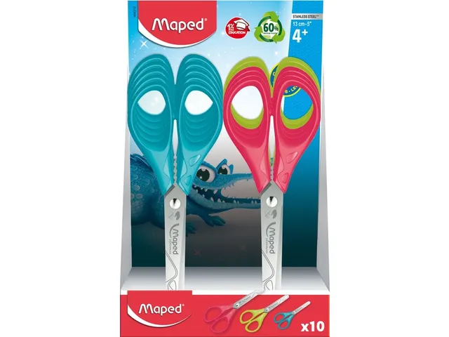 Schaar Maped Essentials 13cm links display à 10 stuks assorti