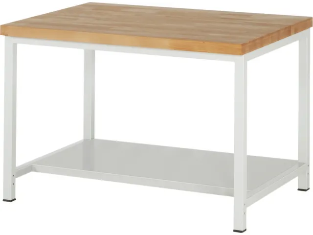 werkbank,HxBxD 840-1040x1250x900mm,beukblad,draagverm. 1250kg