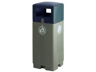 Kunststof buitenafvalbak 110 liter Grijs Blauw - 1