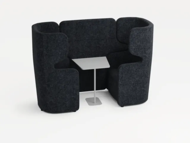 Zitgroep 2Fauteuils Tafel Geluidabsorberend Stof grijs 1320x2200x860mm