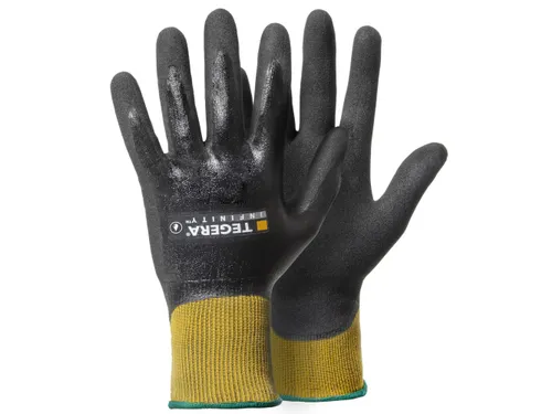 Tegera Infinity 8804 handschoenen nitril zwart/geel maat 11, per 6 paa