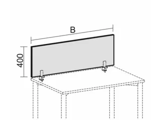 Bureauwand H X B X D 400x1600x 27mm Rood - 5