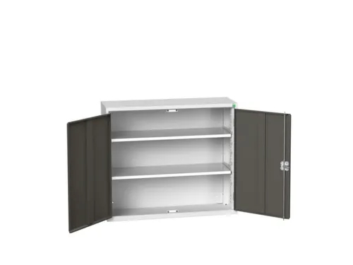 wandkast 900x1050x350mm 2xStalen bodem sokkel Ral 7035 front Ral 7016