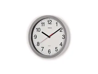 Wandklok MAULrun quartz Ø25x5cm kunststof zilver/wit incl.batterij - 4