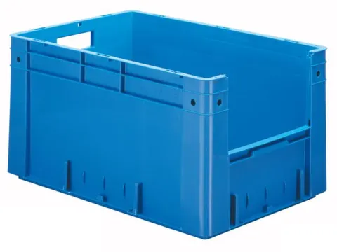 Euronorm Stapelkrat Blauw 320x600x400mm 60l Gesloten Grijpopening