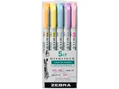 MILDLINER markeerstift Gentle 5 x assorti kleuren dubbele punt