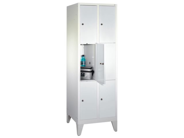 Vakkenkast 1850x610x500mm 6 Vakken Cilinderslot Poten Ral7035 | ArchiefkastOnline.nl