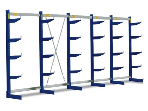 Draagarmstelling 1980x5366x500mm 5etages 1320kg/etage Ral5010