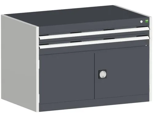 ladekast HxBxD 700x1050x750mm 2laden RAL7035 front RAL7016