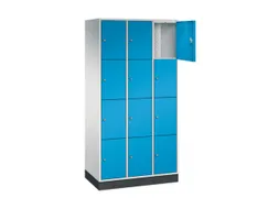 lockerkast,RAL 7035/RAL 5012,HxBxD 1950x920x500mm,3x4vakken,cil.-slot