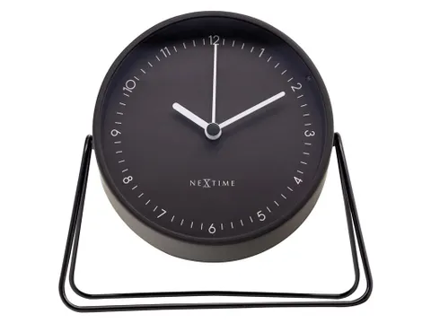 Wekker Nextime Berlin Table 14x13 cm zwart metaal
