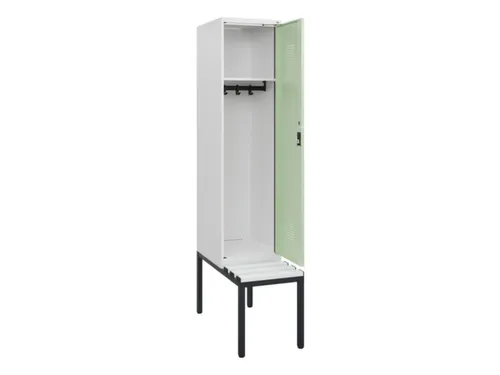 locker met bank,HxBxD 1950x400x815mm,1vak,vak B 400mm,cilinderslot